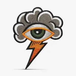PATCH GANG Bordado termocolante Olho Nuvem e Raio Old School - 274